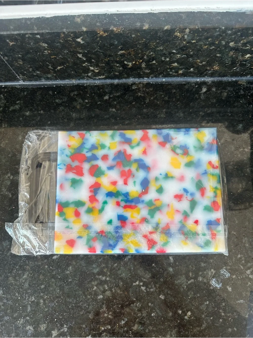 Fredericks & Mae Small Cutting Board with Handle - Multi Confetti - Brand New